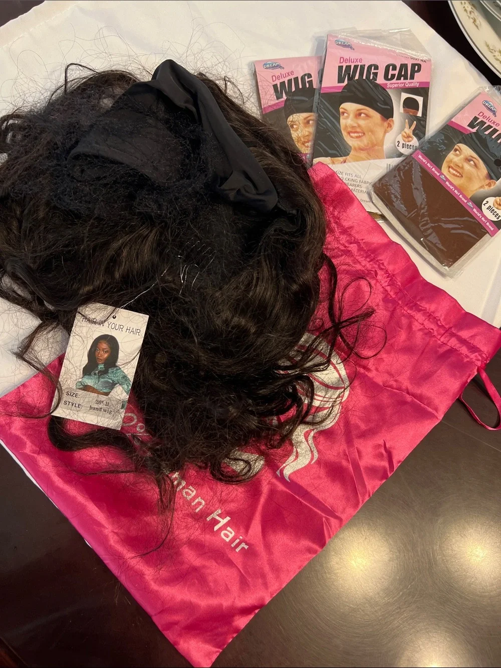 Human hair wig black 26”